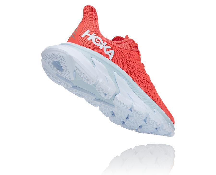 Hoka One One Koşu Ayakkabısı Kadın Kırmızı/Beyaz - Clifton Edge - TY2106983